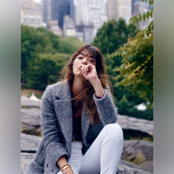 Sezane x Madewell Octave Wool Blend Longline Double Breasted Blazer Coat Small - Picture 16 of 17